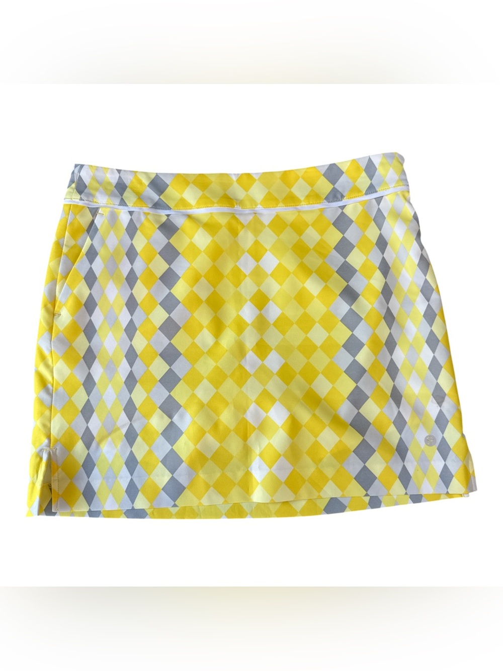 EP Sport Yellow Argyle Print Women's Golf Skort